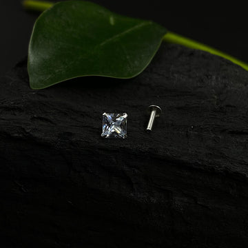 Big Zircon Square Nose Pin